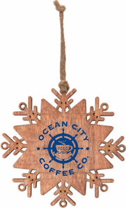 Ocean City Coffee Snow Flake Ornament